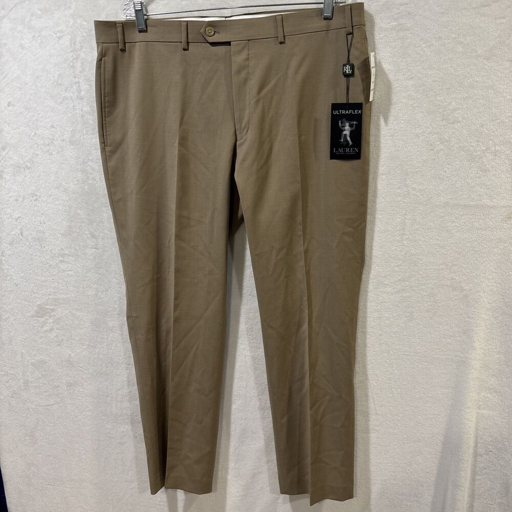 Lauren Ralph Lauren High Performance Wool Ultraflex Dress Pants Tan 38x30 NWT
